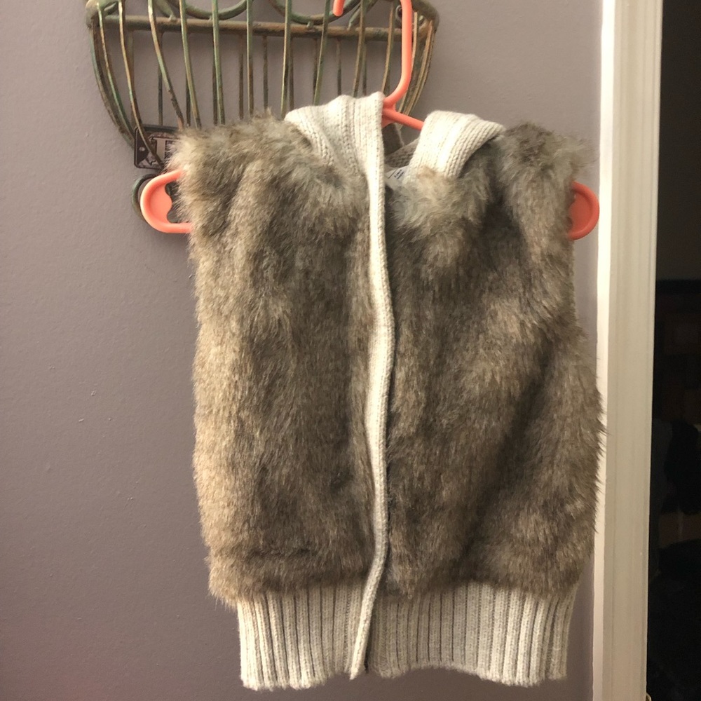 Faux Fur Baby Gap Hooded Vest
